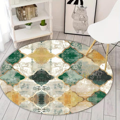 Soft Fluffy Checkered Print Rug Non Slip Shaggy Area Rug 23.6x23.6in