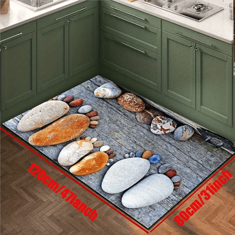 Soft Flannel Kitchen Floor Mat Non slip Waterproof Dirt resistant Mat