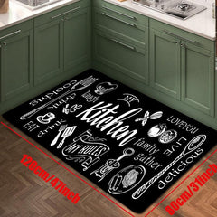 Absorbent Waterproof Kitchen Rug Set Anti Fatigue Runner Non Slip