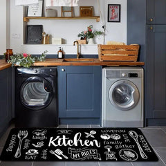 Absorbent Waterproof Kitchen Rug Set Anti Fatigue Runner Non Slip