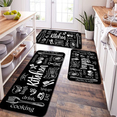 Absorbent Waterproof Kitchen Rug Set Anti Fatigue Runner Non Slip