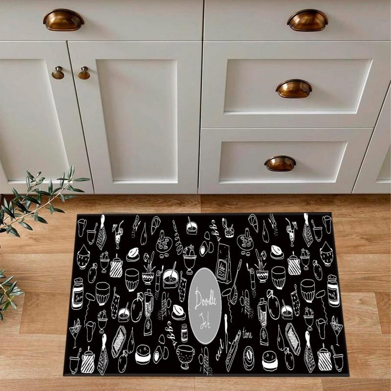 Patterned Food Floor Mat Kitchen Rugs