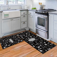 Patterned Food Floor Mat Kitchen Rugs