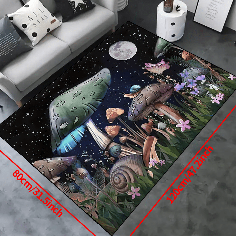 Cartoon Mushroom Snail Non-Slip Rug for Living Room Bedroom
