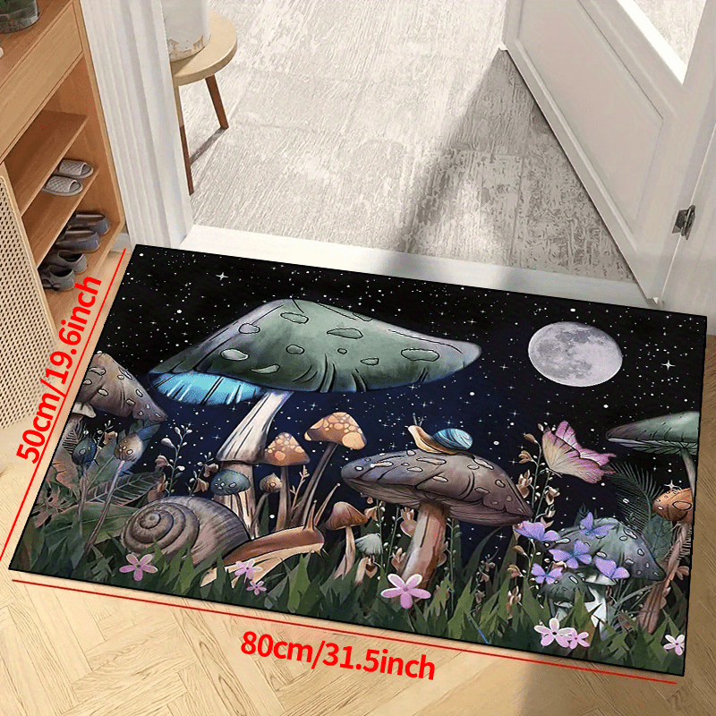 Cartoon Mushroom Snail Non-Slip Rug for Living Room Bedroom
