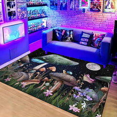 Cartoon Mushroom Snail Non-Slip Rug for Living Room Bedroom