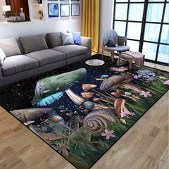 Cartoon Mushroom Snail Non-Slip Rug for Living Room Bedroom