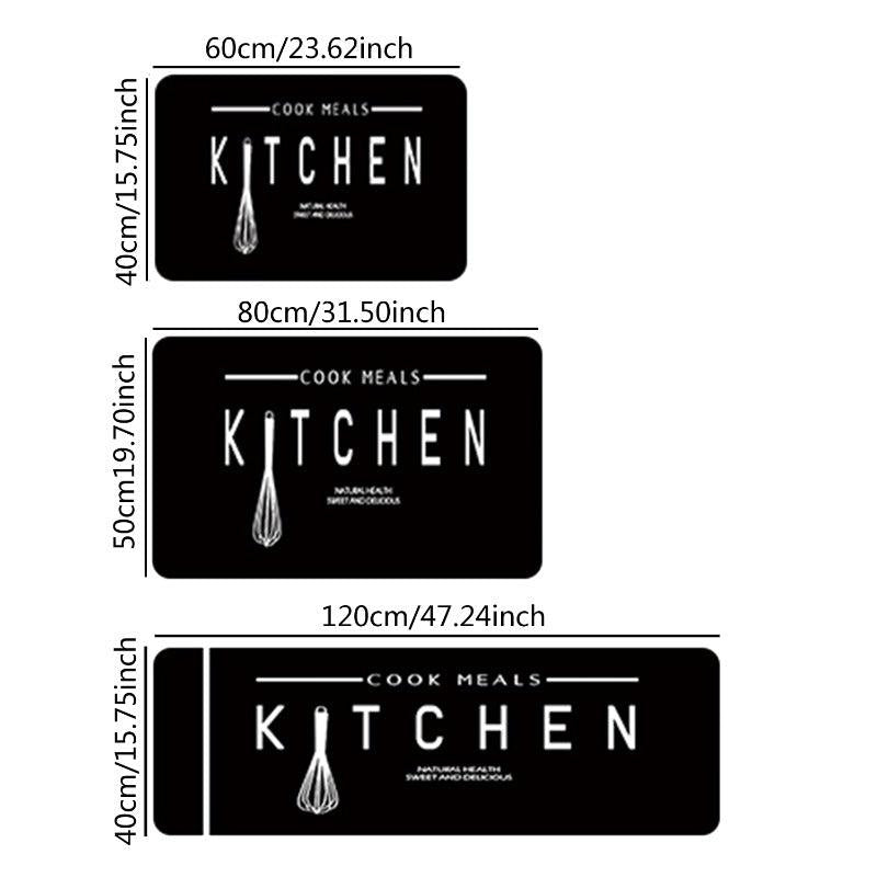 Letter Graphic Kitchen Rug Modern Anti-slip Mat Home Decor