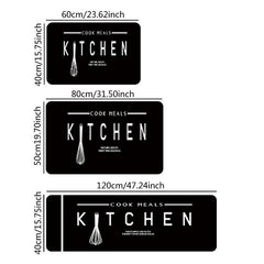 Letter Graphic Kitchen Rug Modern Anti-slip Mat Home Decor