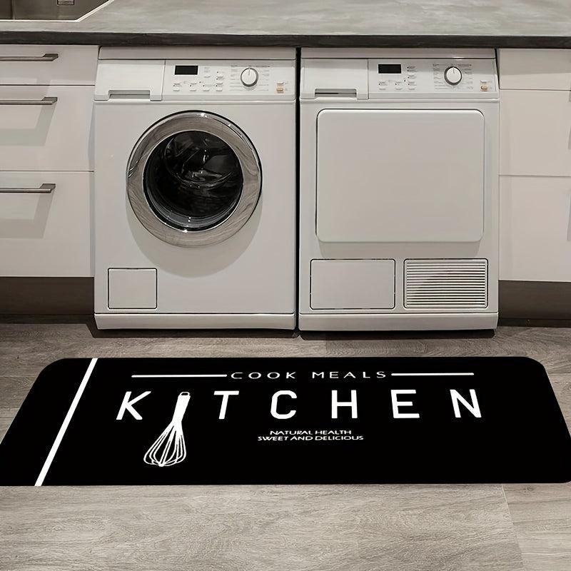 Letter Graphic Kitchen Rug Modern Anti-slip Mat Home Decor
