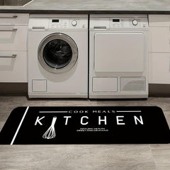 Letter Graphic Kitchen Rug Modern Anti-slip Mat Home Decor