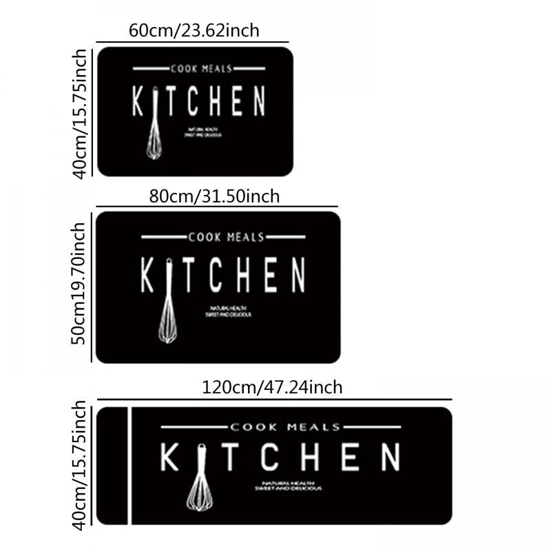Letter Graphic Kitchen Rug Modern Anti-slip Mat Home Decor