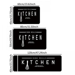 Letter Graphic Kitchen Rug Modern Anti-slip Mat Home Decor