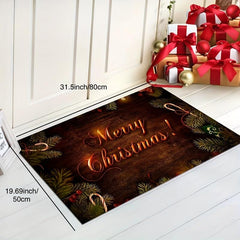 1pc Christmas Mat For Entry Door Porch Indoor And Outdoor Home Decoration
