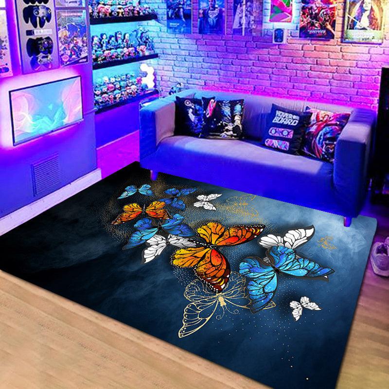 Soft Butterfly Print Rug for Home Decor - Non Slip, Teen Room Decoration