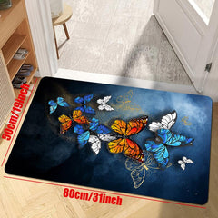 Soft Butterfly Print Rug for Home Decor - Non Slip, Teen Room Decoration