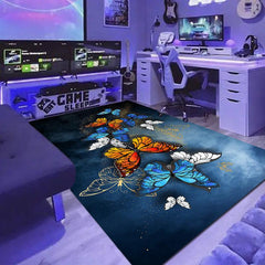 Soft Butterfly Print Rug for Home Decor - Non Slip, Teen Room Decoration