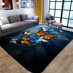 Soft Butterfly Print Rug for Home Decor - Non Slip, Teen Room Decoration