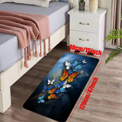 Soft Butterfly Print Rug for Home Decor - Non Slip, Teen Room Decoration