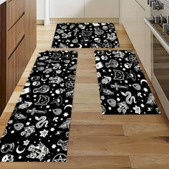 Gothic Kitchen Mat Non Slip Halloween Spooky Kitchen Rugs Goth Rug