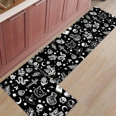 Gothic Kitchen Mat Non Slip Halloween Spooky Kitchen Rugs Goth Rug