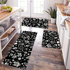 Gothic Kitchen Mat Non Slip Halloween Spooky Kitchen Rugs Goth Rug