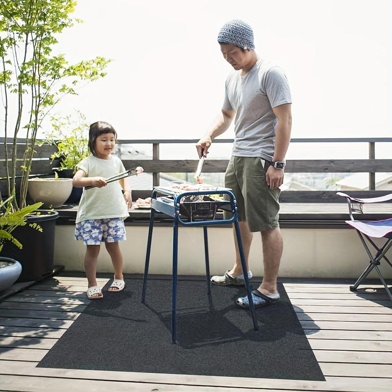 Outdoor Grill Mat Non Slip BBQ Grill Floor Mat Fireproof Mat
