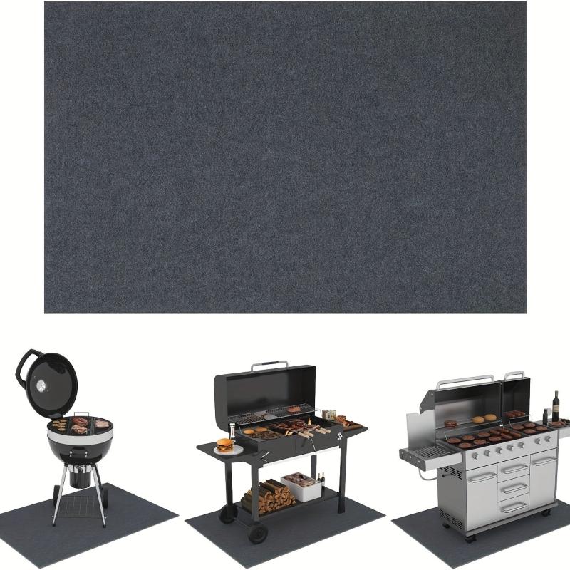 Outdoor Grill Mat Non Slip BBQ Grill Floor Mat Fireproof Mat