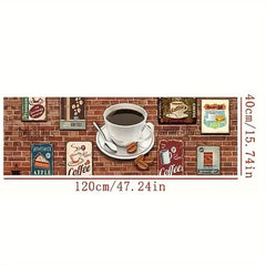Anti-Fatigue Coffee Print Kitchen Rug Set