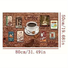 Anti-Fatigue Coffee Print Kitchen Rug Set
