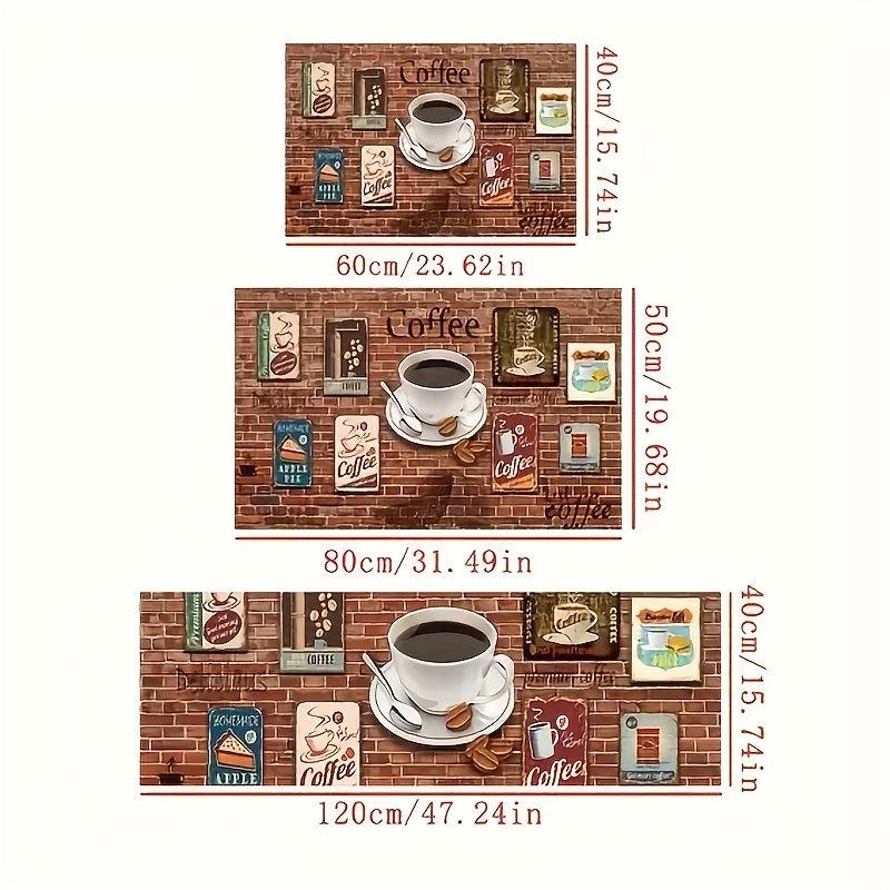 Anti-Fatigue Coffee Print Kitchen Rug Set