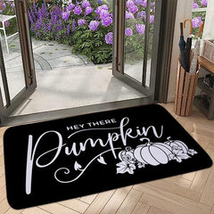 Water Absorbing Anti Slip Mud & Sand Scraping Door Mat Pumpkin Check Pattern
