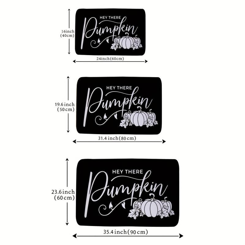 Water Absorbing Anti Slip Mud & Sand Scraping Door Mat Pumpkin Check Pattern
