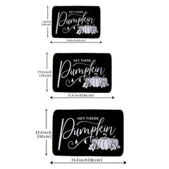 Water Absorbing Anti Slip Mud & Sand Scraping Door Mat Pumpkin Check Pattern