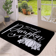 Water Absorbing Anti Slip Mud & Sand Scraping Door Mat Pumpkin Check Pattern
