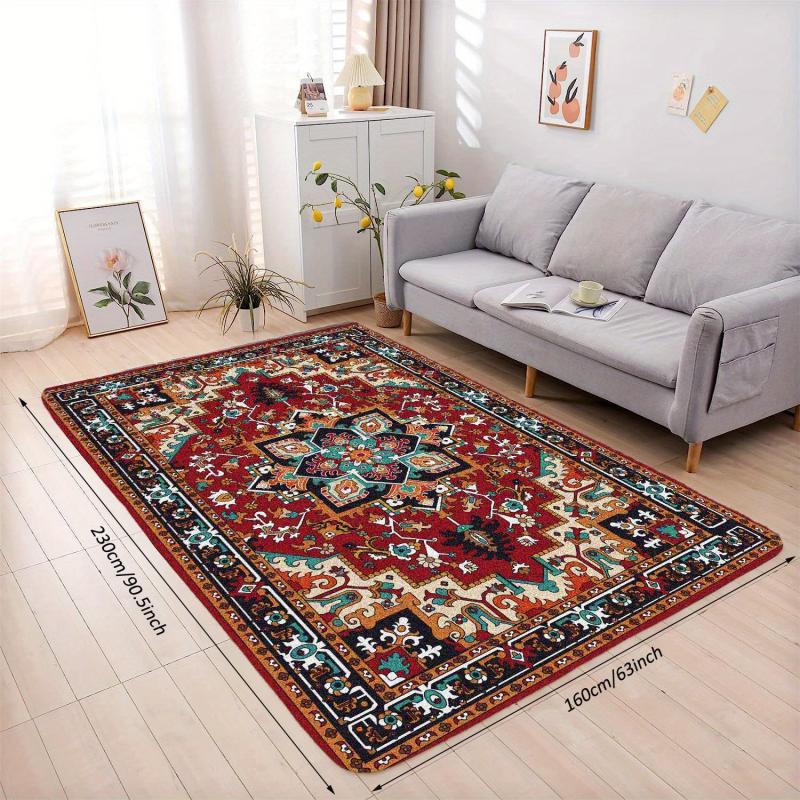 Boho Vintage Area Rug Persian Anti-fatigue Kitchen Mat Soft Faux Sheepskin Floor