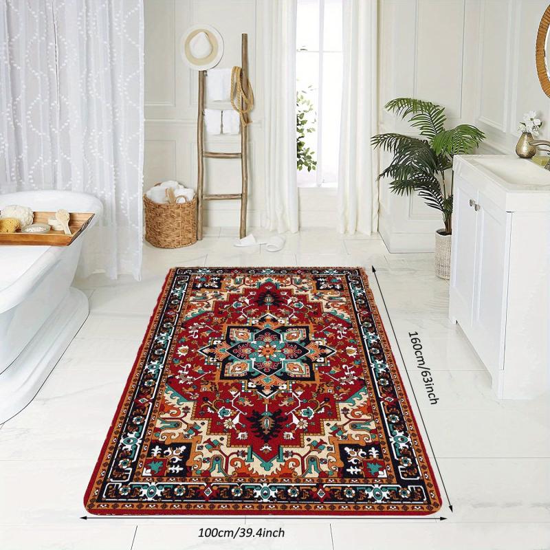 Boho Vintage Area Rug Persian Anti-fatigue Kitchen Mat Soft Faux Sheepskin Floor