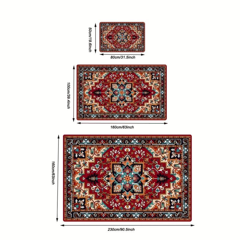 Boho Vintage Area Rug Persian Anti-fatigue Kitchen Mat Soft Faux Sheepskin Floor