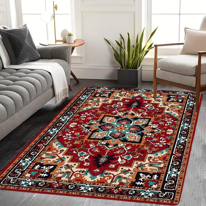 Boho Vintage Area Rug Persian Anti-fatigue Kitchen Mat Soft Faux Sheepskin Floor