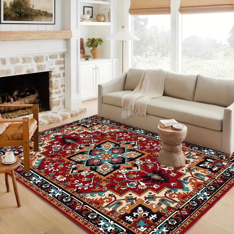 Boho Vintage Area Rug Persian Anti-fatigue Kitchen Mat Soft Faux Sheepskin Floor