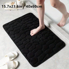 Cobblestone Embossed Bath Mat Soft Non Slip Washable