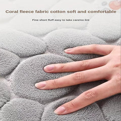 Cobblestone Embossed Bath Mat Soft Non Slip Washable
