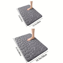 Cobblestone Embossed Bath Mat Soft Non Slip Washable