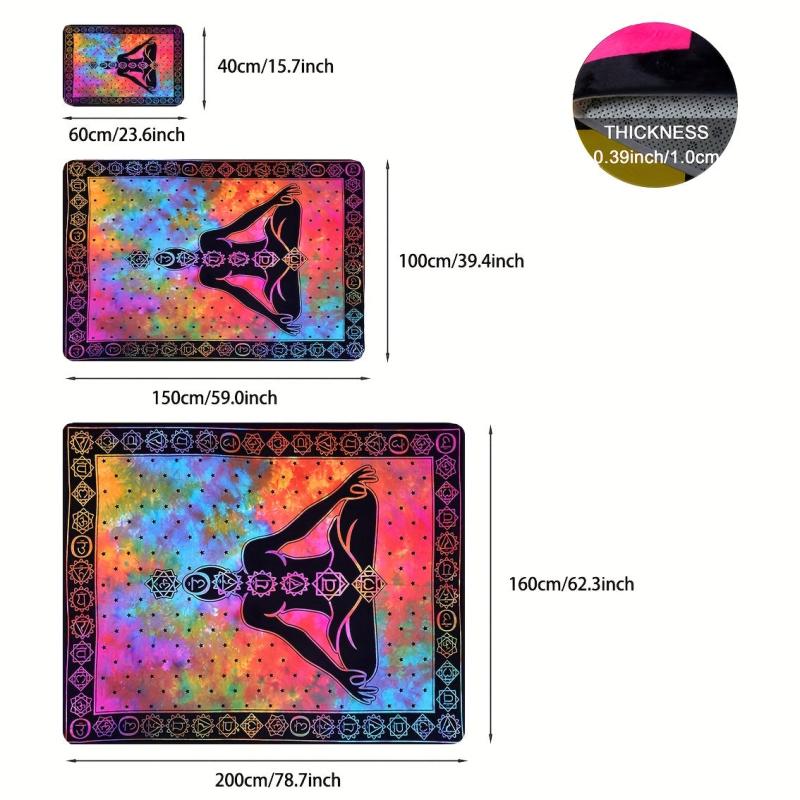 UV Light Yoga Theme Fluorescent Rug Glow Large Non Slip Mat