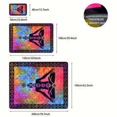 UV Light Yoga Theme Fluorescent Rug Glow Large Non Slip Mat