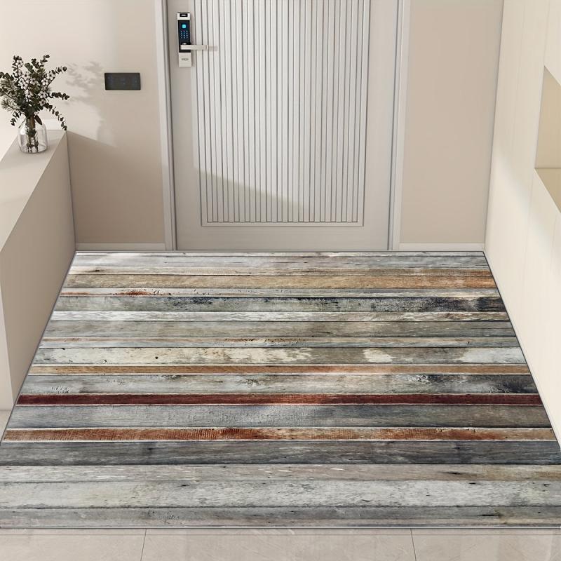Vintage Wood Print Area Rug Distressed Mat for Living Room Bedroom
