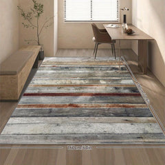 Vintage Wood Print Area Rug Distressed Mat for Living Room Bedroom