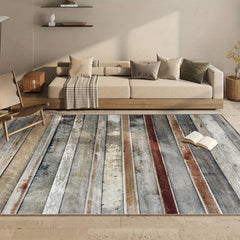 Vintage Wood Print Area Rug Distressed Mat for Living Room Bedroom