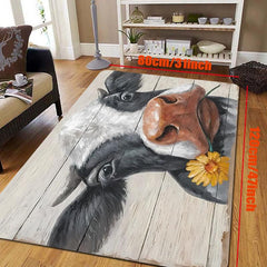 Farmhouse Cow Kitchen Rug Absorbent Non Slip Washable Carpet