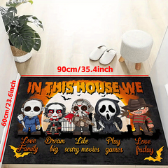Halloween Door Mat Horror Print Creative Doormat Non-Slip Floor Rug